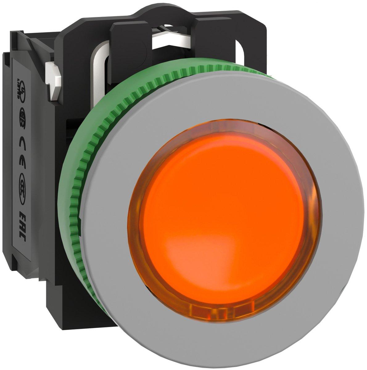 Leuchtdrucktaster Harmony XB5F antimikrobiell orange 30mm LED 1S+1Ö 110-120V