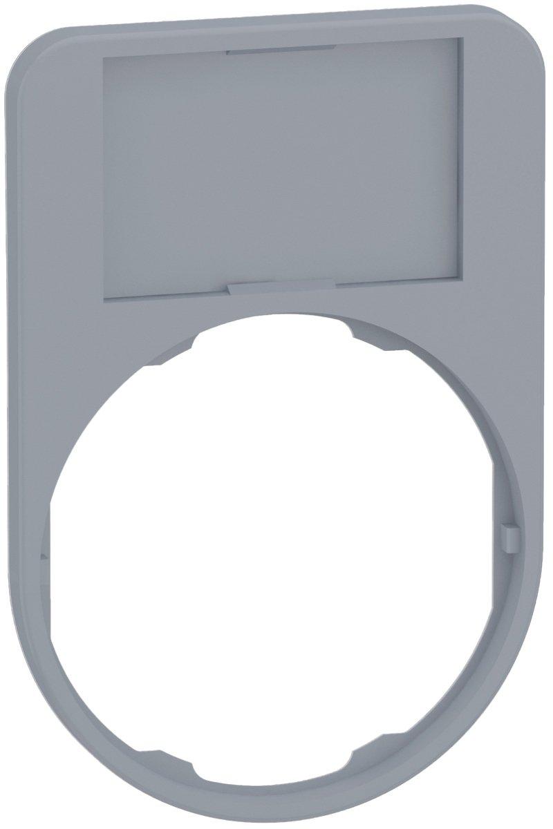 Schildträger 40x60mm, mit Schild sw/rt, unbeschriftet, für Harmony 30mm, grau