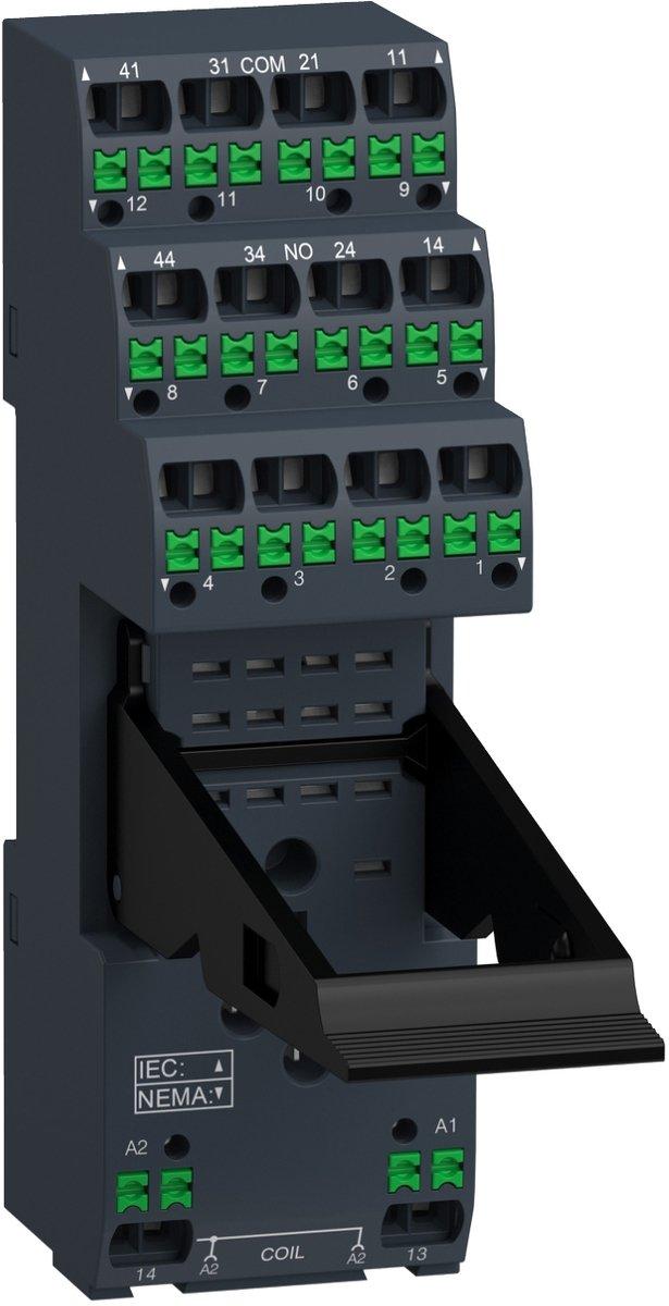 Push-In Sockel für RXM2-/RXM4-Relais, getrennte Kontakt-Anordnung, 12A/6A, 250V