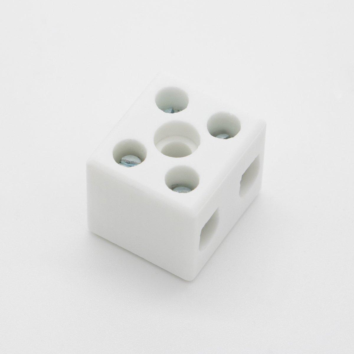 Keramikklemme 10mm² 2-polig OK0102 mit Befestigungsloch