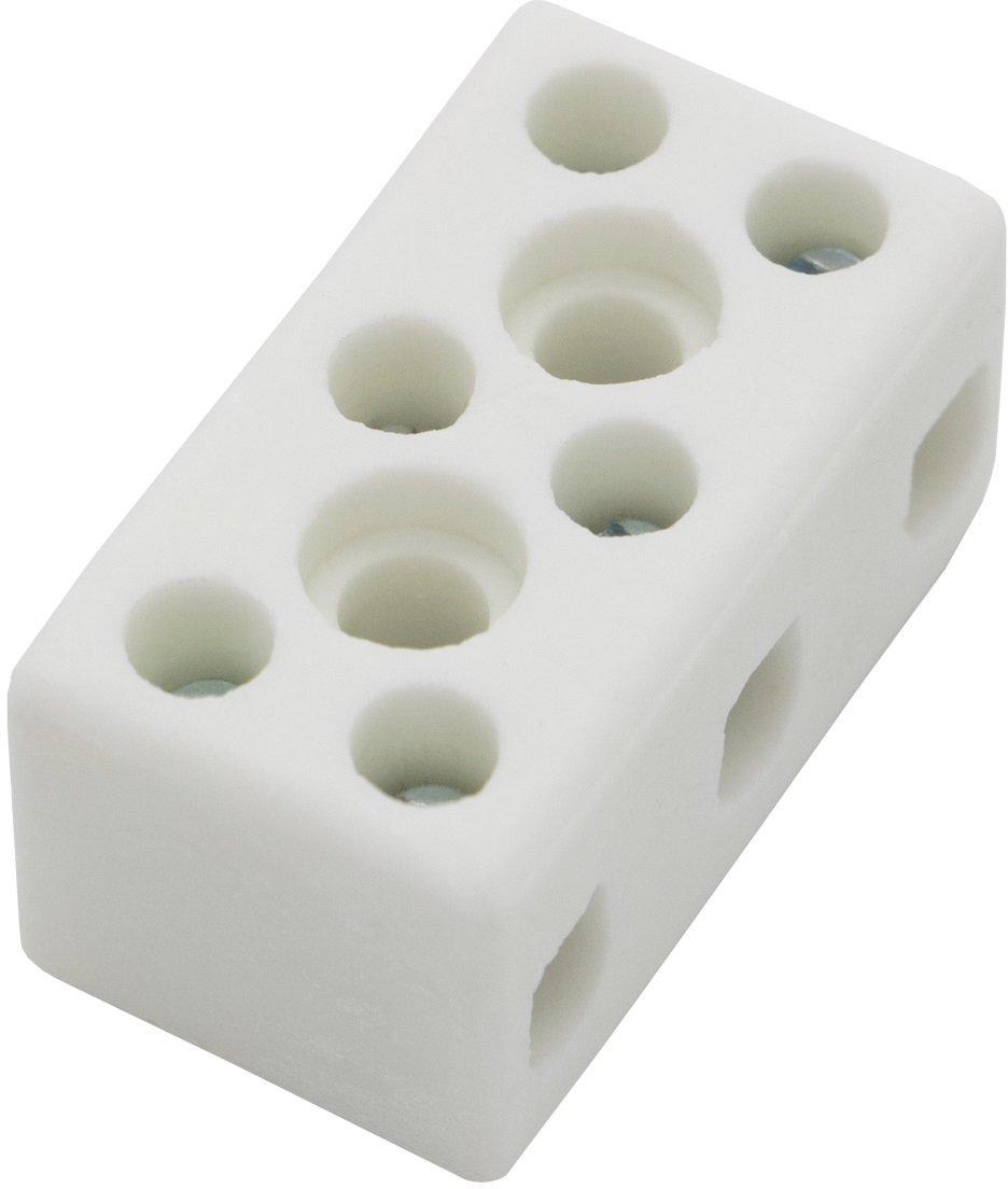 Keramikklemme 4mm² 3-polig OK043 mit Befestigungsloch