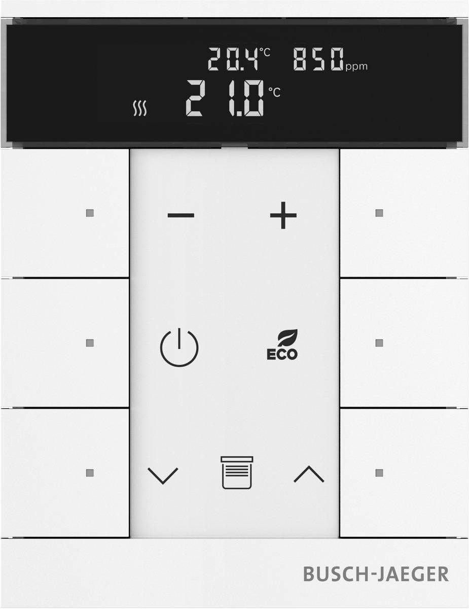 Busch-Tenton 6-fach mit RTR IAQ mit Display weiß - Busch-free@home TP