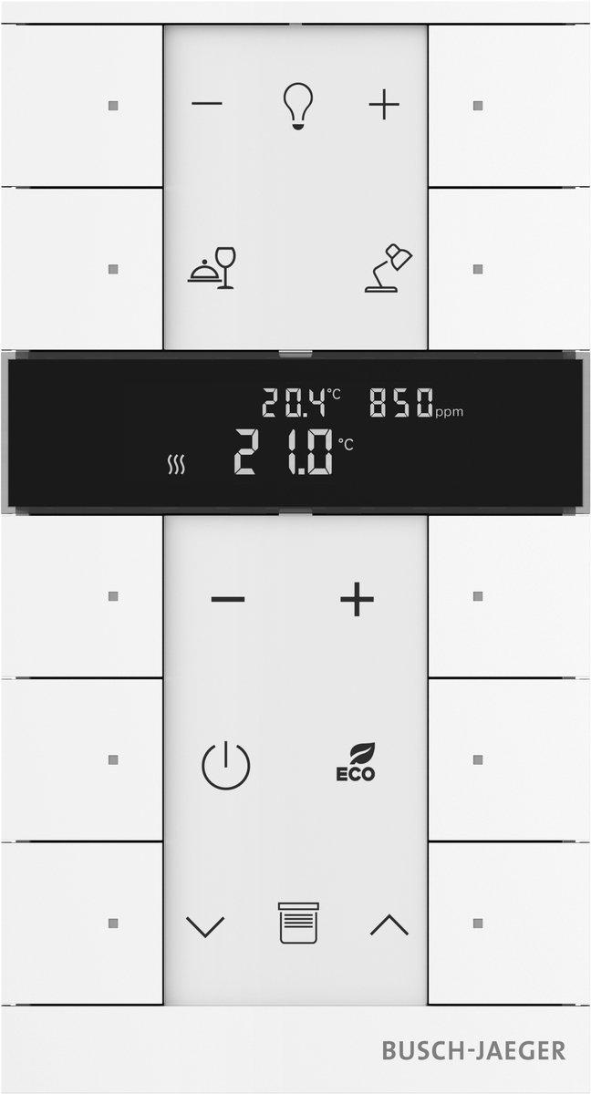 Busch-Tenton 10-fach mit RTR IAQ mit Display weiß - Busch-free@home TP