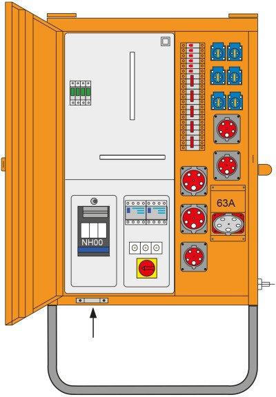 Baustromverteiler Metall BV M-AVEV 63/321-6/FU2/A/Burgenland