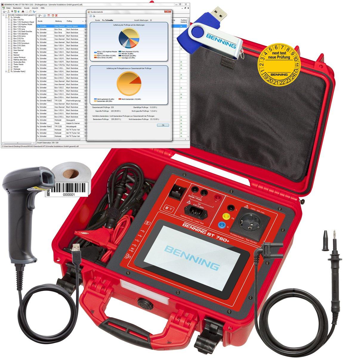 Gerätetester SET zur Prüfung elektrischer Geräte und Arbeitsmitteln