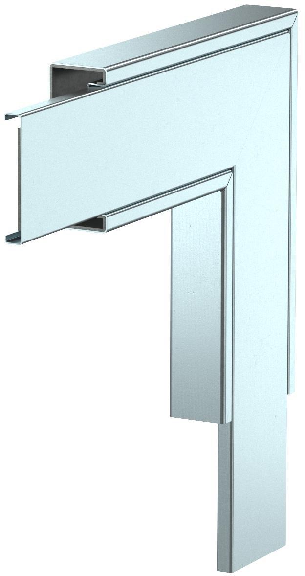 Flachwinkel mit Brandschutzgewebe 350x350x40 mm Stahl bandverzinkt