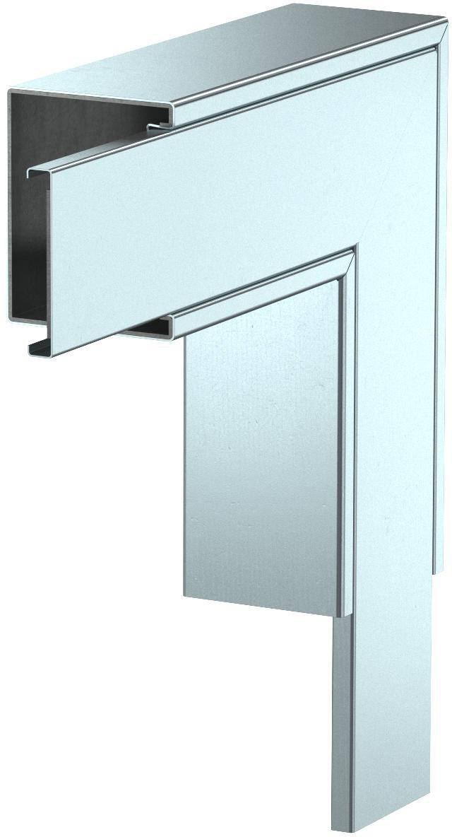 Flachwinkel mit Brandschutzgewebe 350x350x80 mm Stahl bandverzinkt