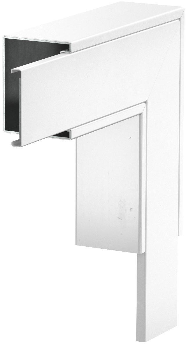 Flachwinkel mit Brandschutzgewebe 350x350x80 mm Stahl pulverbeschichtet reinweiß