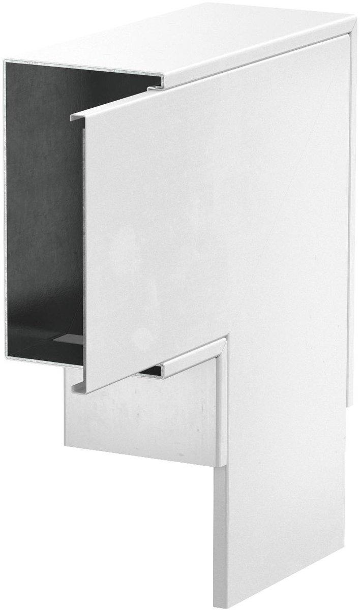Flachwinkel mit Brandschutzgewebe 350x350x120mm Stahl pulverbeschichtet reinweiß