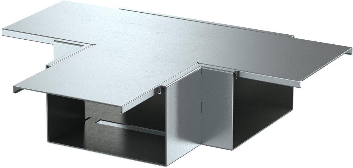 T-Abzweig mit Brandschutzgewebe 600x400x120 mm Stahl bandverzinkt