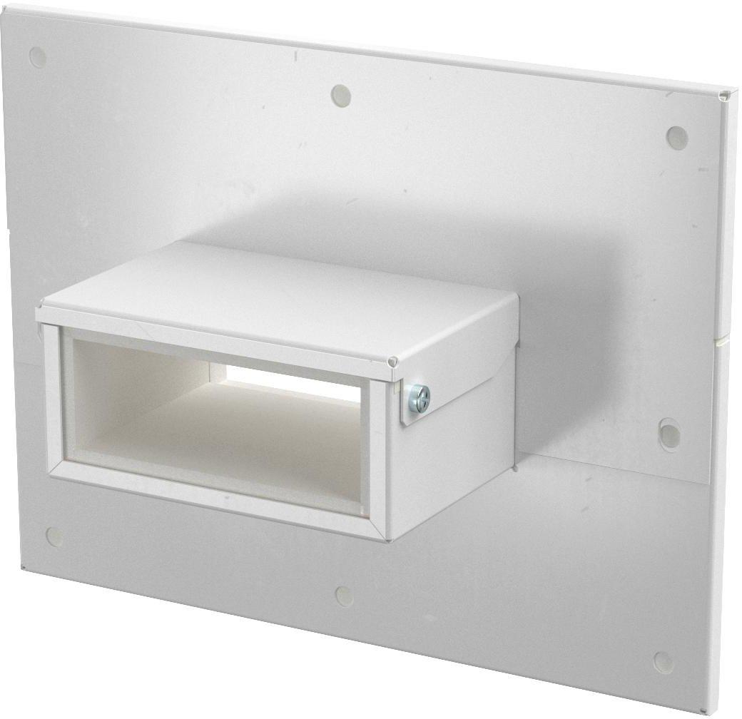 Wandanschlusskragen 3- und 4-seitig 85x253x193 Stahl pulverbeschichtet reinweiß
