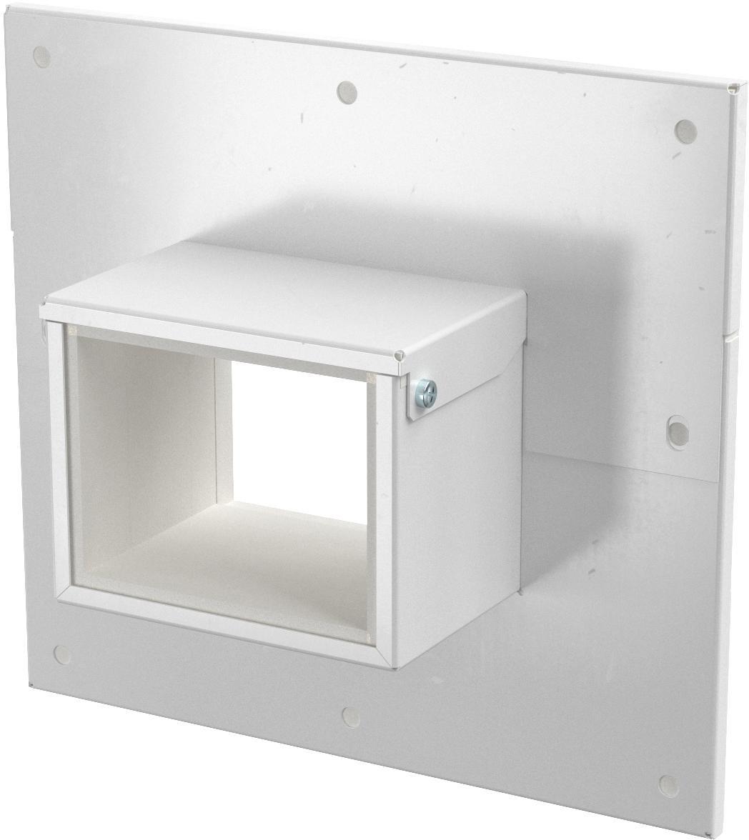 Wandanschlusskragen 3- und 4-seitig 85x253x233 Stahl pulverbeschichtet reinweiß