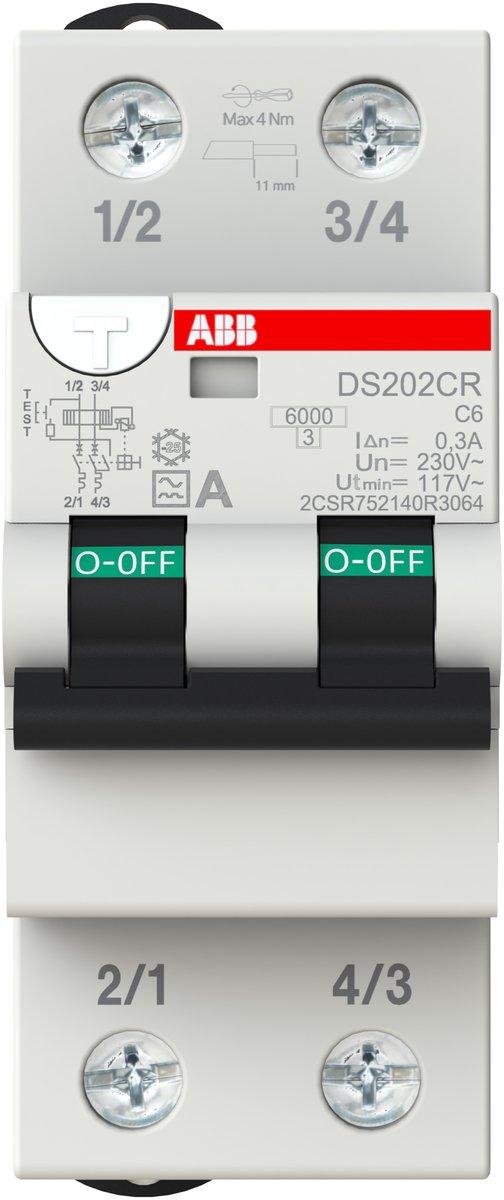 FI/LS Typ A 2-polig Charakteristik C 6A 300mA 6kA