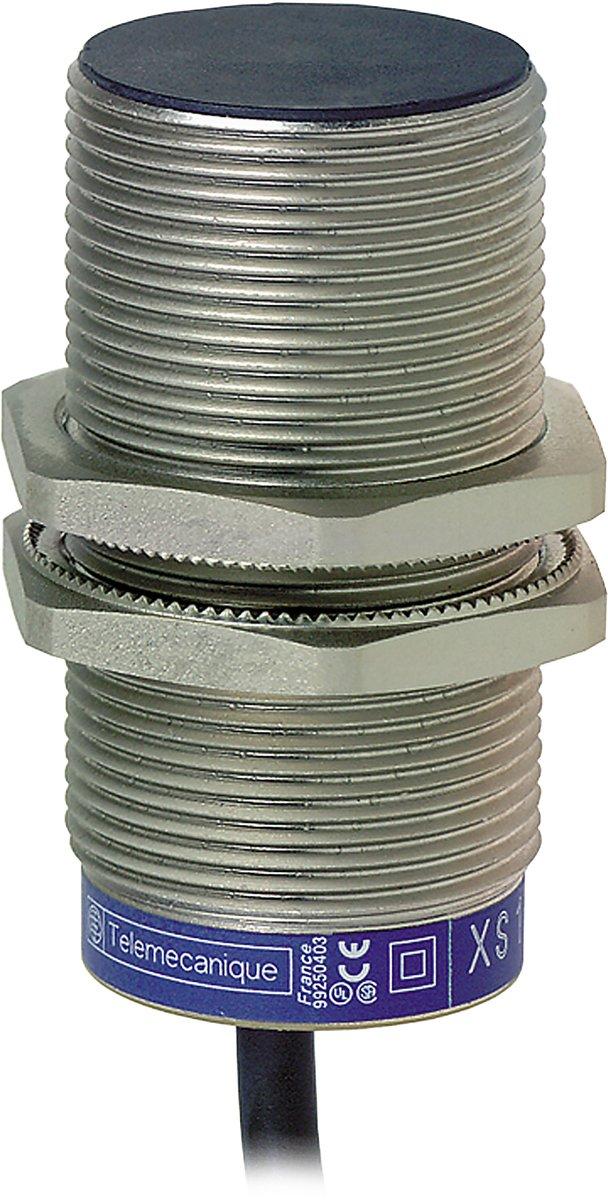 XS5-Indu. Näherungsschalter M30 L43mm Messing Sn 10mm 12-24 V DC 2m Kabel
