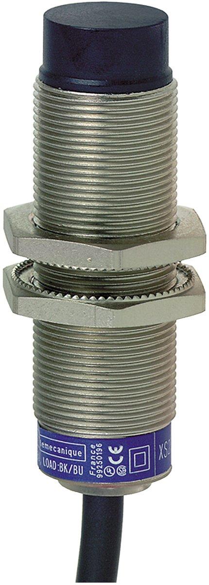 XS6-Indu. Näherungsschalter M18 L60mm Mes. Sn 12mm 24-240V AC/DC 2m Kab.