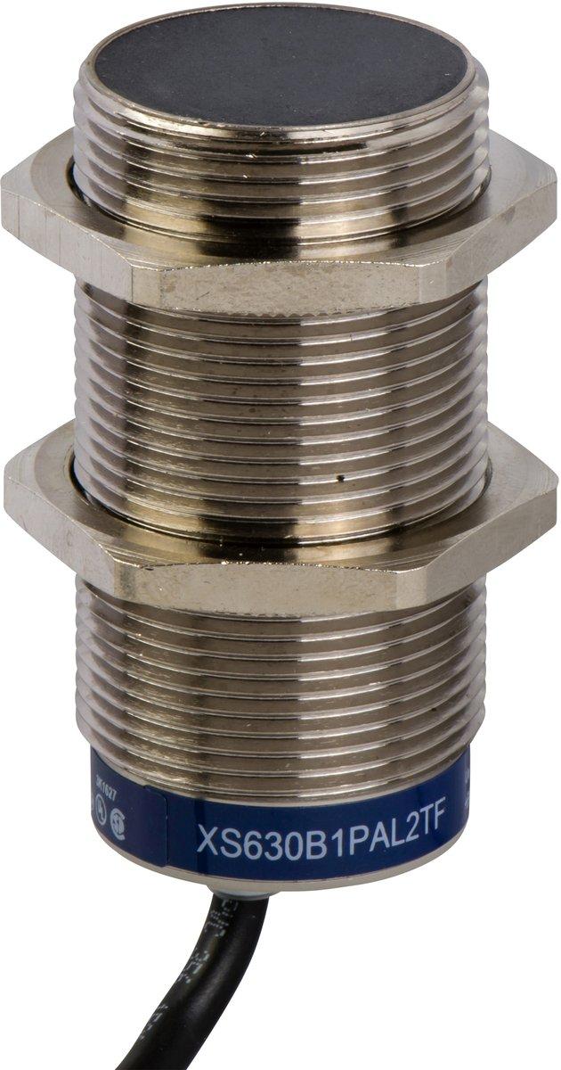 XS6-Indu. Näherungsschalter M30 L62mm Messing Sn 15mm 12-48 V DC 2m Kabel