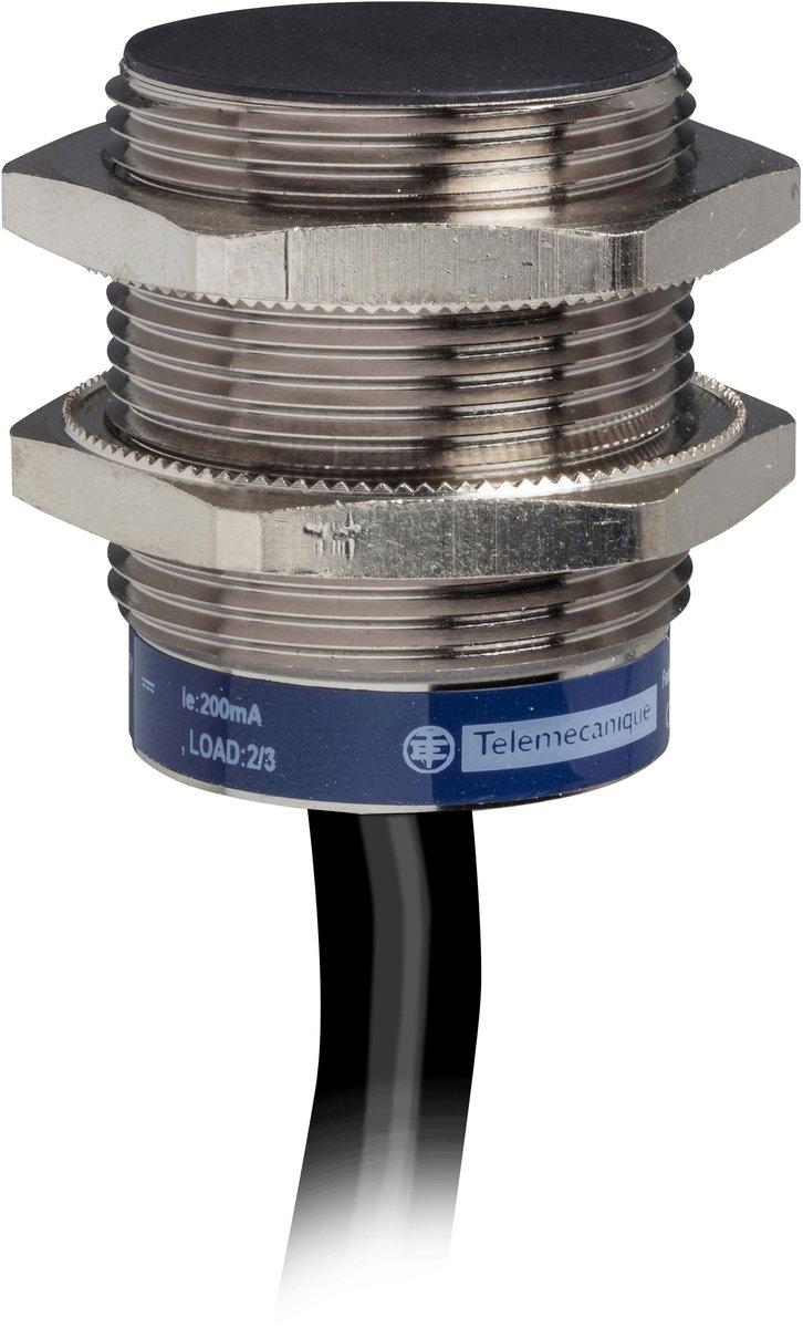 XS6-Indu. Näherungsschalter M30 L43mm Messing Sn 15mm 12-24 V DC 2m Kabel