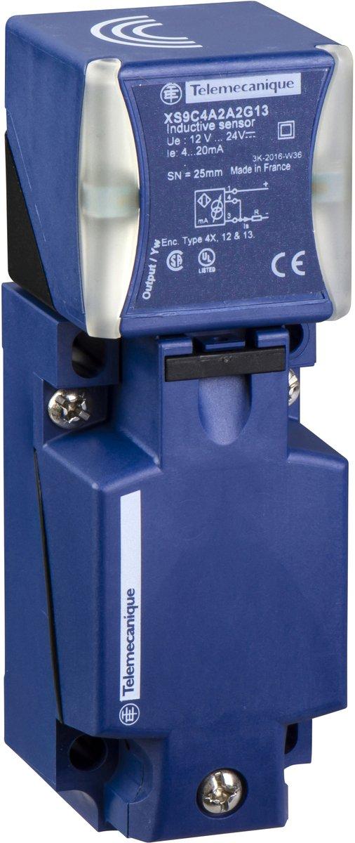 XS9-Induktiver Näherungsschalter 40x40x117 PBT Sn 25mm 12-24 V DC Klemmen