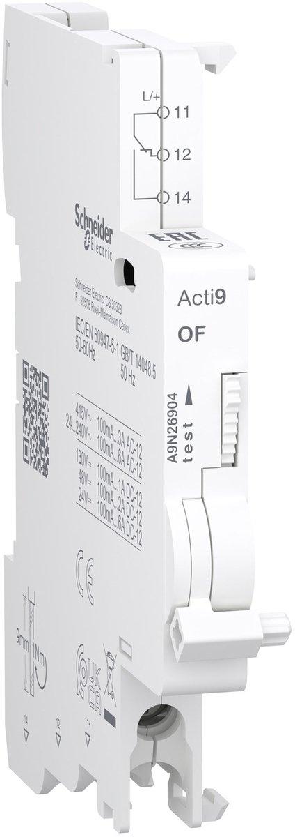Hilfsschalte Acti9 OF 1OC 100mA - 6 AC/ Anschluss unten
