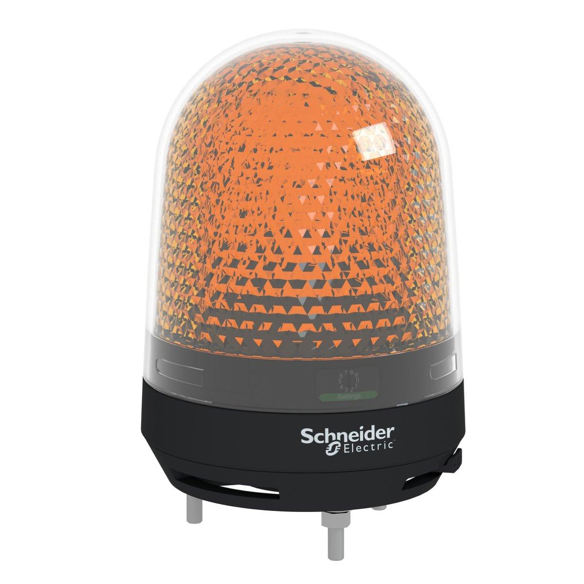 Drehspiegelleuchte mit Buzzer 100-230 VAC Ø 100 orange