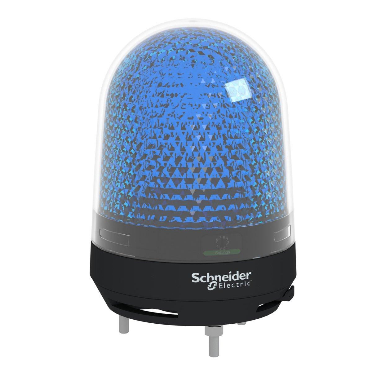 Drehspiegelleuchte mit Buzzer 100-230 VAC Ø 100 blau