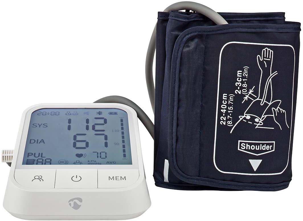 SmartLife Blutdruckmessgerät Oberarm Bluetooth LCD-Anzeige weiß