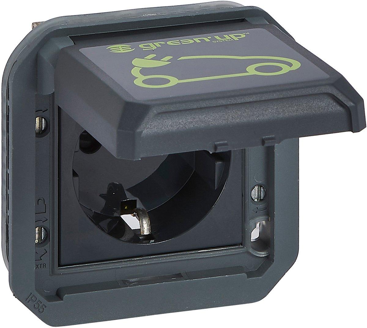 Plexo New Einsatz Green'Up Schutzkontakt-Steckdose Steckklemmen (SL) Anthrazit