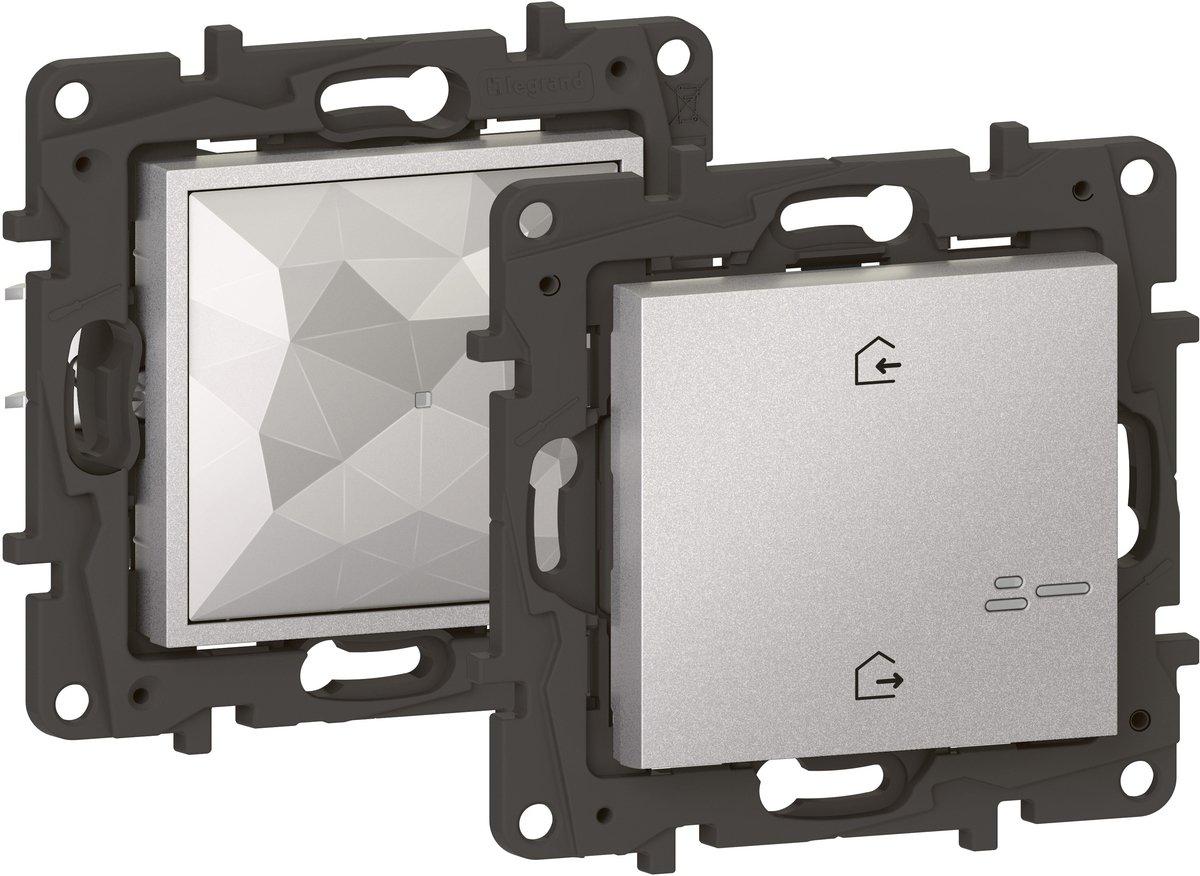 Set bestehend aus Gateway u. Master-Switch für Niloe Step with Netatmo Aluminium