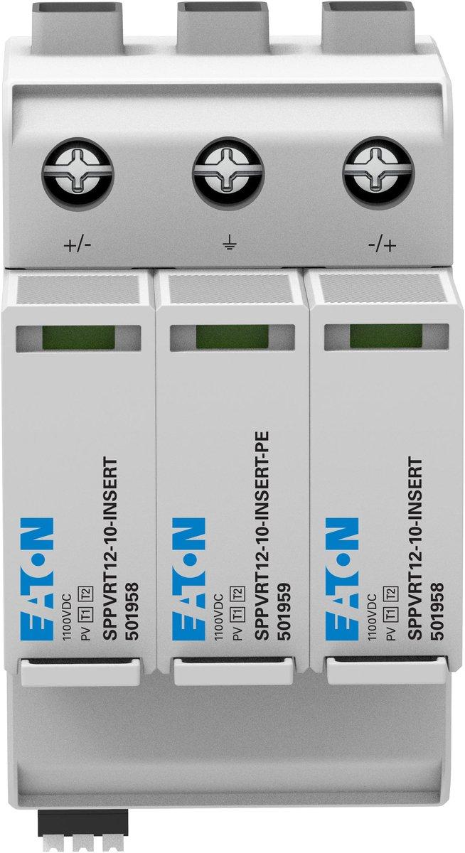 Blitzstrom- / Überspannungsableiter steckbar 1000VDC T12 2p+PE Fernmeldekontakt