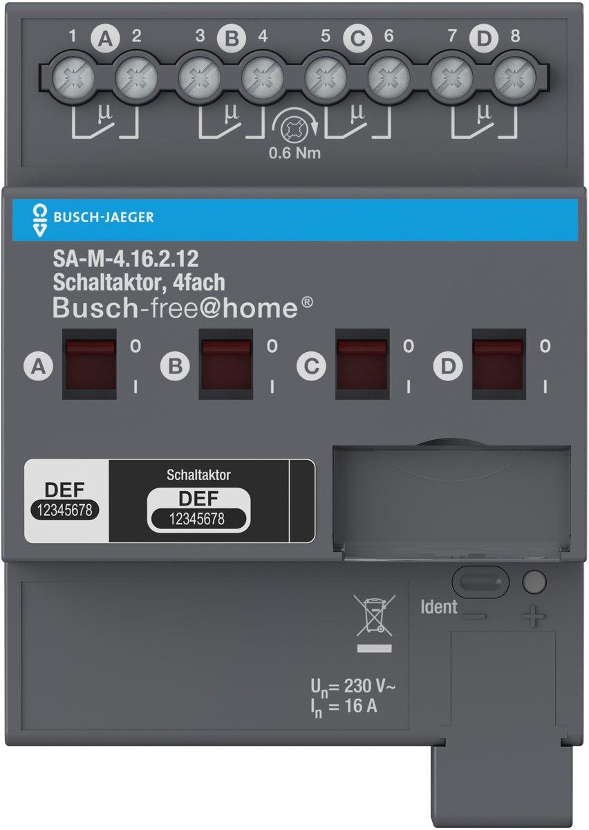 Schaltaktor 4-fach 16 A REG für Busch-free@home