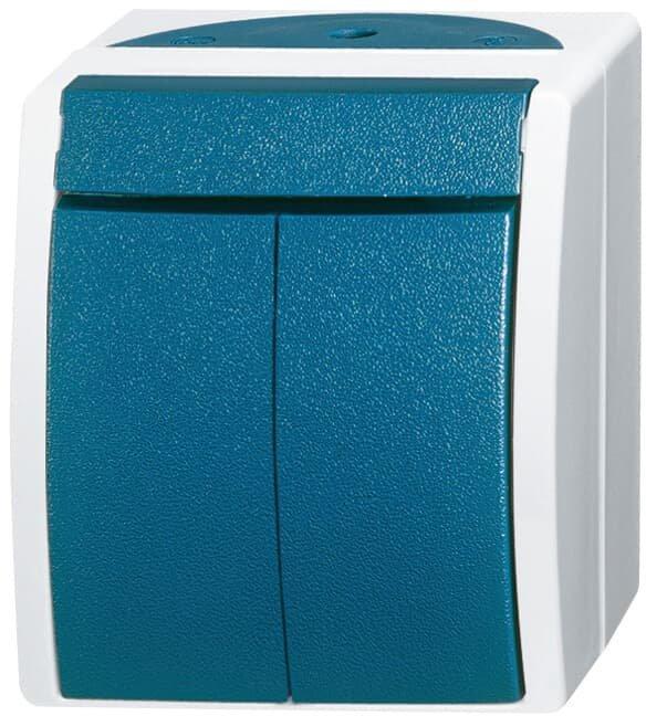 Wippschalter Serienschaltung grau/blaugrün - ocean