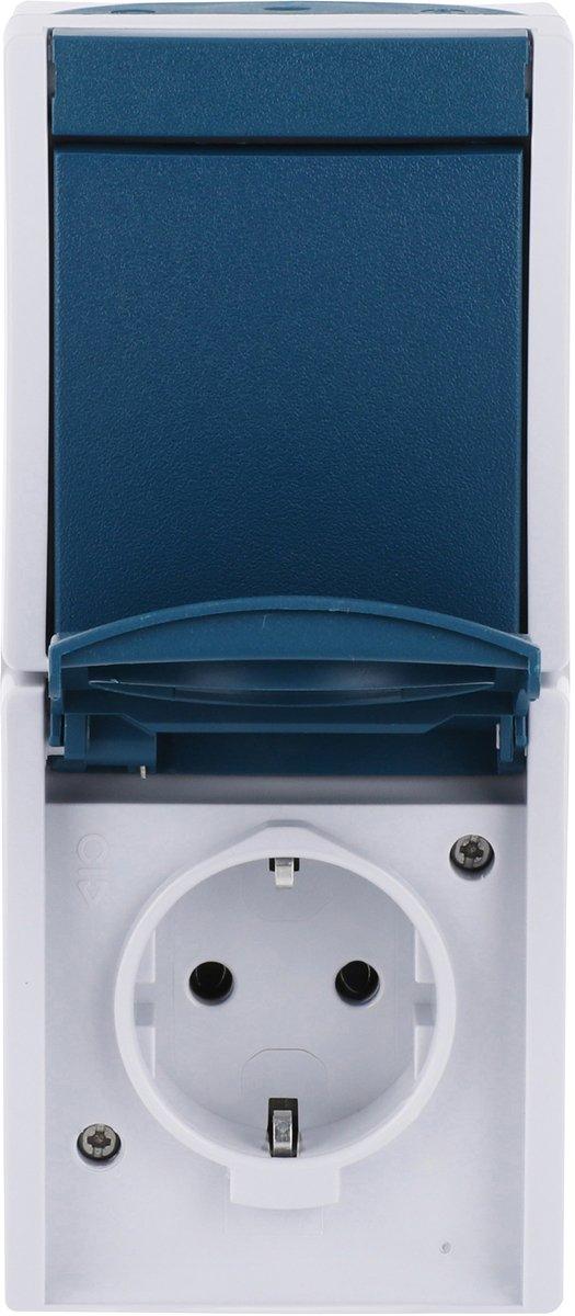 Kombination SCHUKO mit Wippschalter Aus- und Wechsel grau/blaugrün - ocean