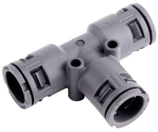 T-Verteiler für Wellschlauch Polyamid grau 2 x AD 28,5 / 1 x AD 34,5