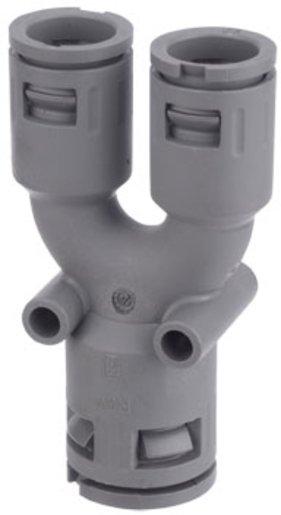 Y-Verteiler für Wellschlauch Polyamid grau AD 2 x 34,5/AD 1 x 42,5