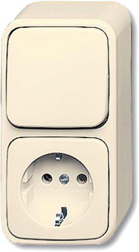 Aufputz Kombination Steckdosen/Wippschalter Duro 2000