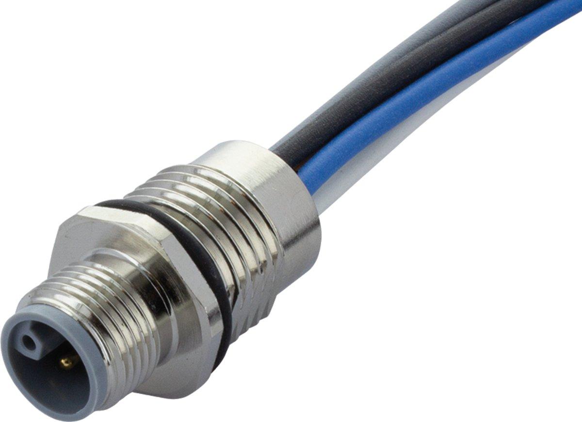 M12 Power L-kod. 5pol. Flanschstecker HWM