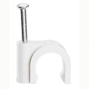 Nagelschelle für Kabel Ø 6mm weiß