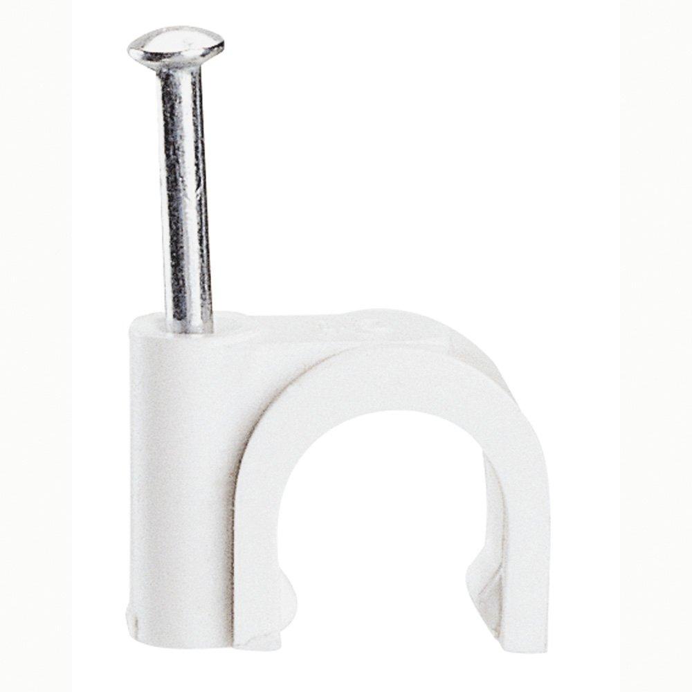Nagelschelle für Kabel Ø 7mm weiß
