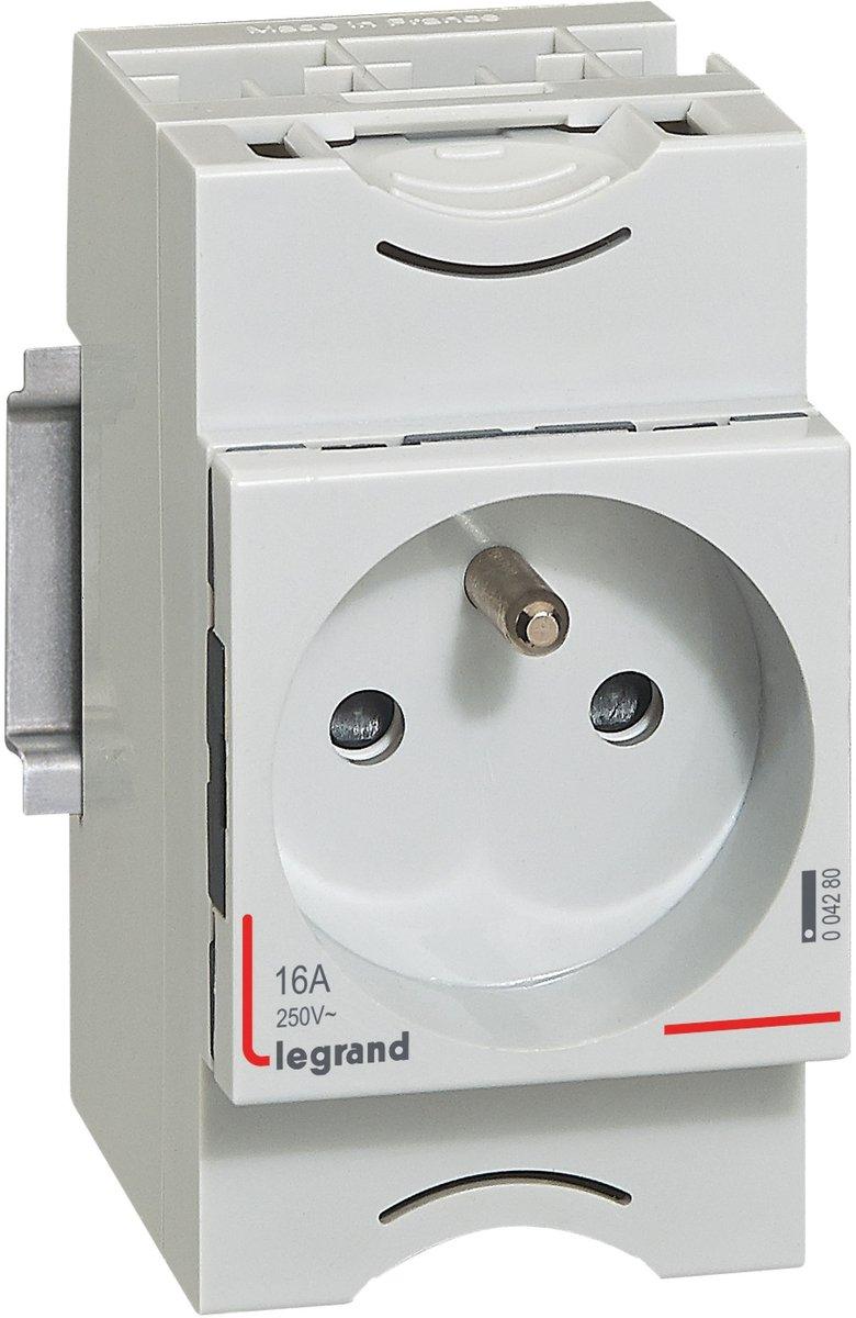 Verteilereinbausteckdose 2P+E 10/16A 250V französische Ausführung 2,5TE