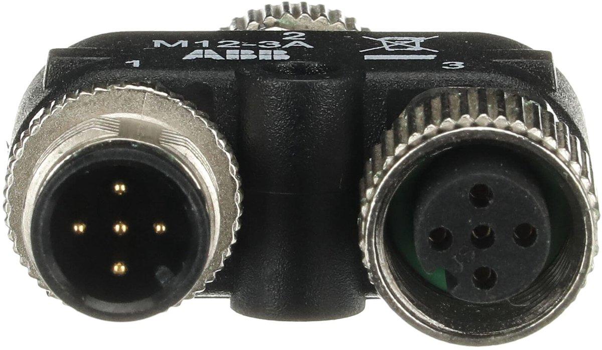 M12-3A Y-Stecker mit M12-Anschlüssen für die Serienschaltung von Unfallschutz