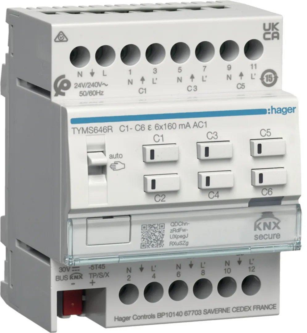 KNX Heizungsaktor 6fach m. Regler für 24/230V Stellantriebe Triac REG