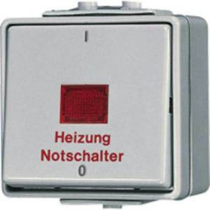Heizung-Notschalter 10 AX 250 V rotes Lichtaustritt 1 / 0 Aus 2-polig