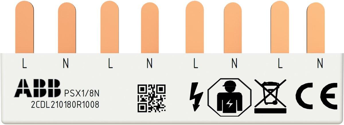 FlexLine Phasenschiene 1-phasig 4x1+N 10mm² 8 Pins