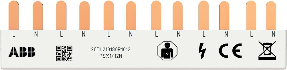 FlexLine Phasenschiene 1-phasig 6x1+N 10mm² 12 Pins