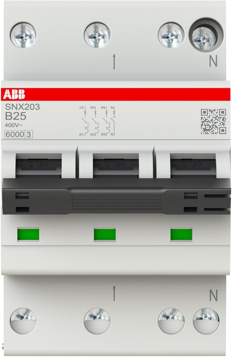LS-Schutzschalter 3+N-polig 6kA B-Char 25A 3TE