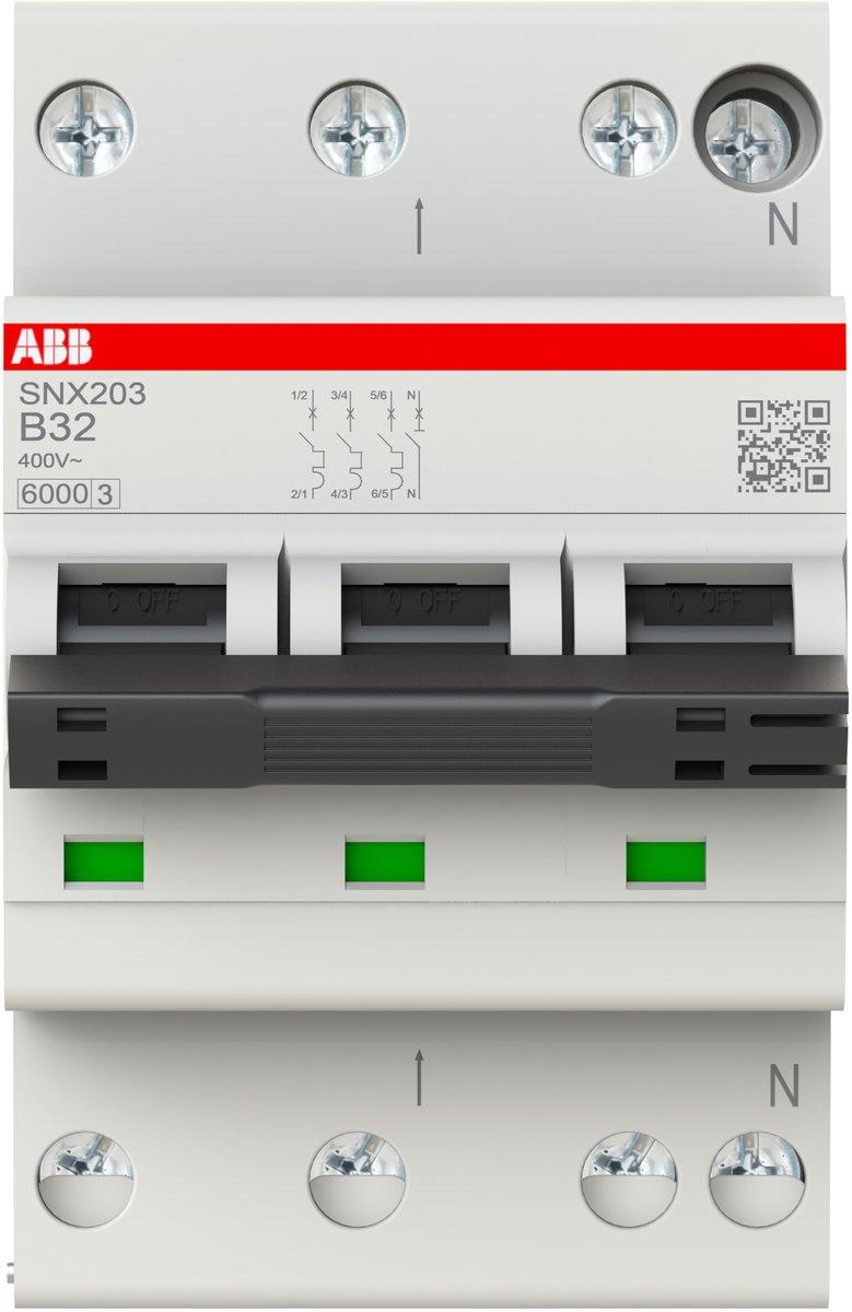 LS-Schutzschalter 3+N-polig 6kA B-Char 32A 3TE