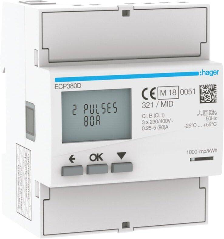 Energiezähler 3-phasig direkt 80A S0 MID