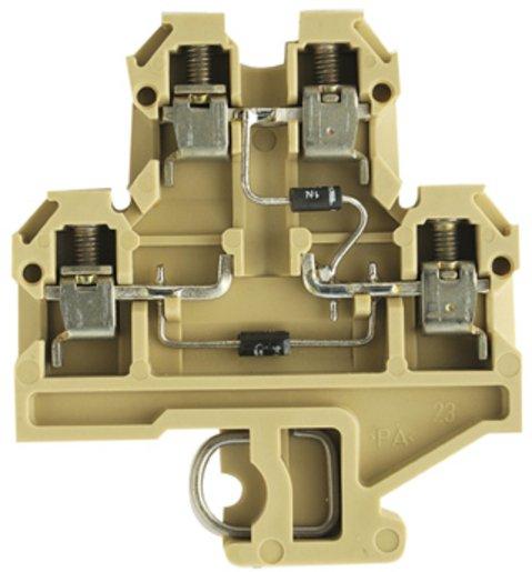 Bauelement-Reihenklemme Schraubanschluss 4 mm² 380 V 10 A 1 N 4007 TS 32 beige/g