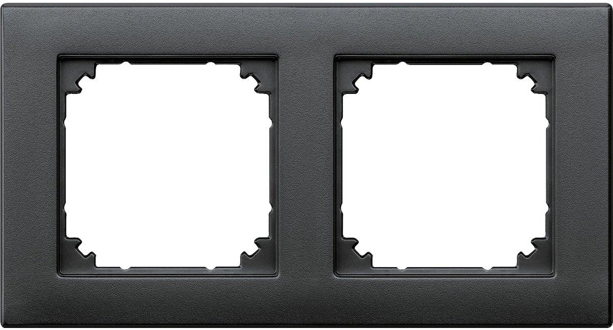 Abdeckrahmen 2-fach bündiger Einbau anthrazit matt