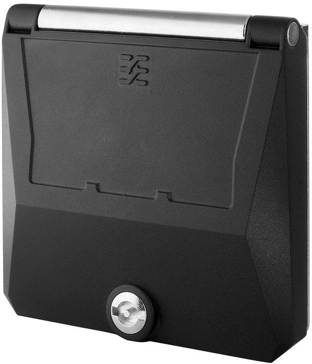 Einbaugehäuse Farbe: schwarz (ähnlich RAL 9005) IP65 in geschlossenem Zustand